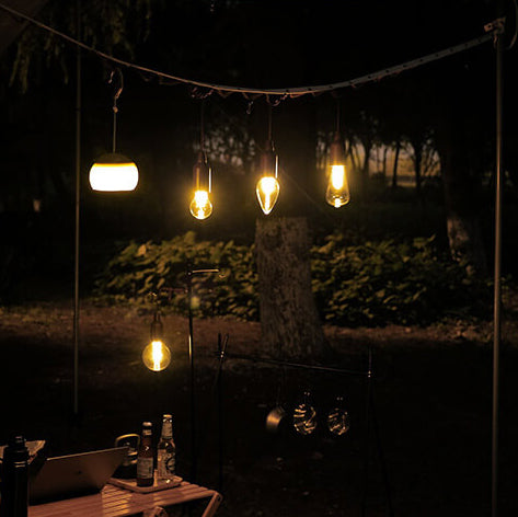 Retro Portable Waterproof Wood Round Cone Battery USB 1-Light Camping Outdoor Light | Kalsten