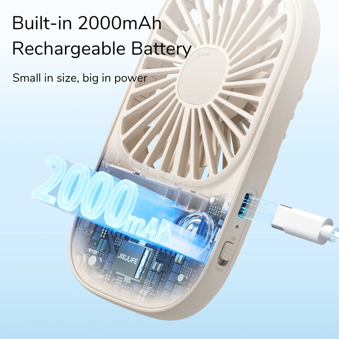 Mini Handheld USB Rechargeable Fan with 3 Speeds, Portable Lash Fan & Desk Stand | Kalsten