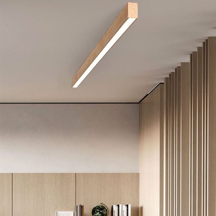 Flush Mount Ceiling Light Aluminum 23.6 in 12W Walnut Living Room Bedroom LED Modern Lighting Fixture | Kalsten