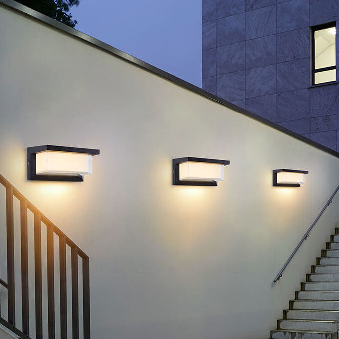 Modern Minimalist Solar Rectangle PC LED Outdoor Wall Sconce Lamp For Outdoor Patio | Kalsten