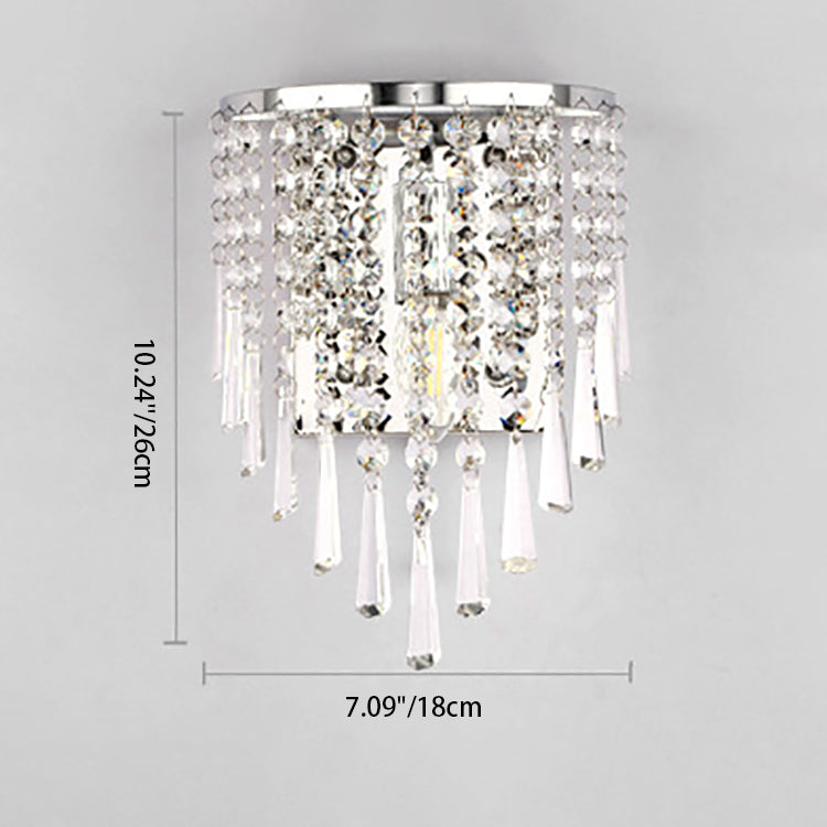 Luxury Octagonal Pearl Crystal Wall Lamp – Living Room