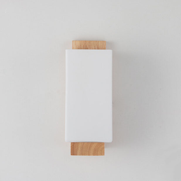 Kalsten | Modern minimalist solid wood square glass column 1-light wall sconces lamp