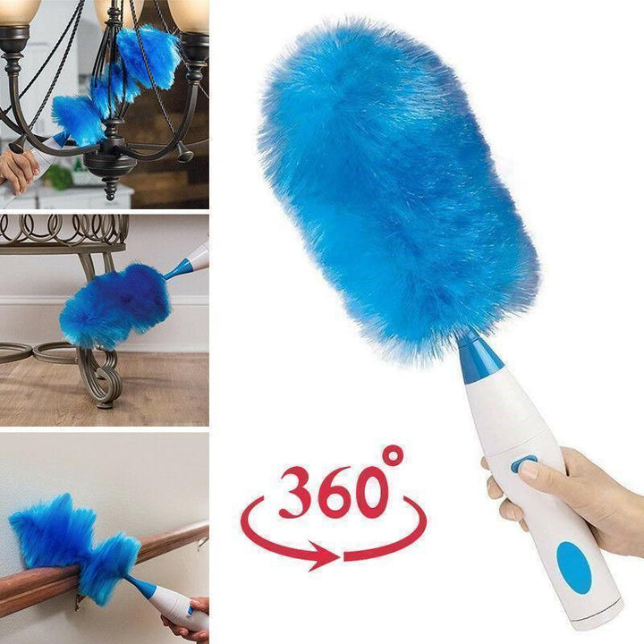 Kalsten | 360° rotating electric spin duster motorized dust cloth with 2 brushes
