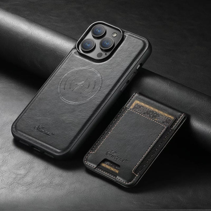LuxCase Leather Phone Case with Card Slot and Stand – Suitable for iPhone | Kalsten