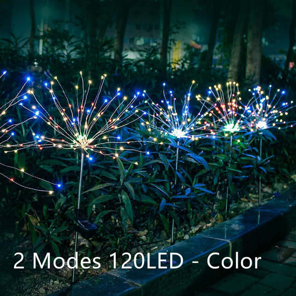 New Ground Plug Solar Fireworks Light LED Light String Copper Wire Outdoor Garden Decoration Star Lights Christmas Lights | Kalsten