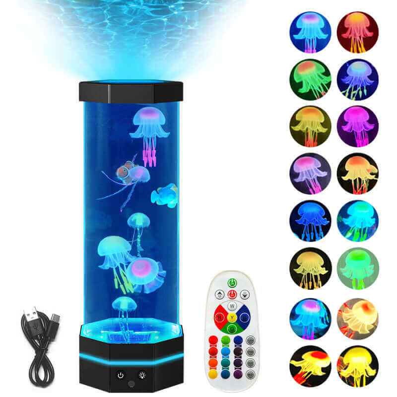 Jellyfish Lava Lamp, 17 Colors Changing, 15-inch Jellyfish Lamp with Remote Control | Kalsten