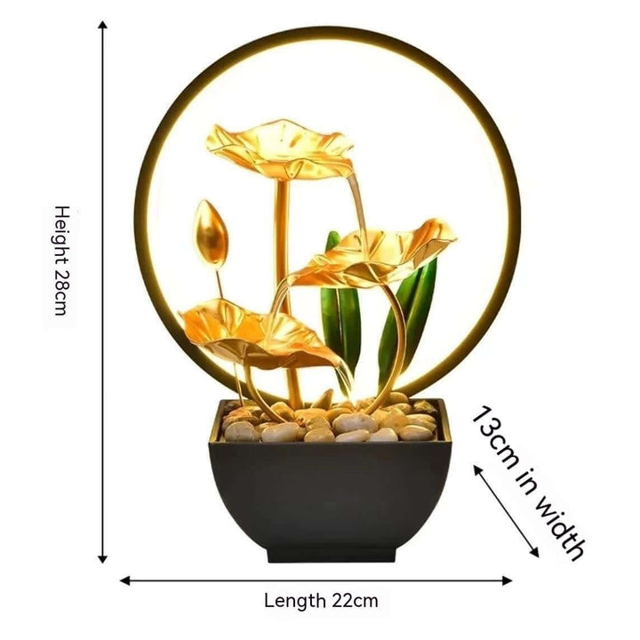 Flowing Water Ornaments Circulating Amp Ring Living Room TV Cabinet Night Light Decoration | Kalsten
