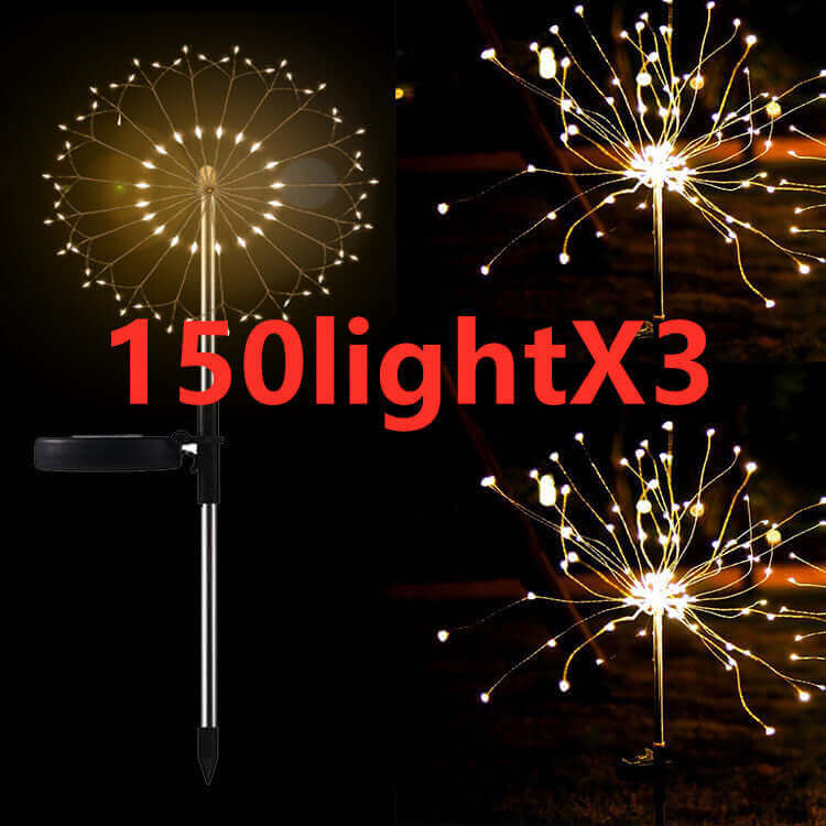 New Ground Plug Solar Fireworks Light LED Light String Copper Wire Outdoor Garden Decoration Star Lights Christmas Lights | Kalsten
