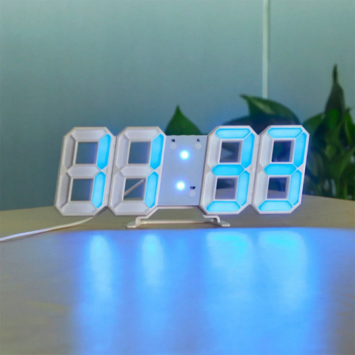 Kalsten | Digital 3D LED Wall Clock – Modern Design with Dimming Function and Optimal Visibility