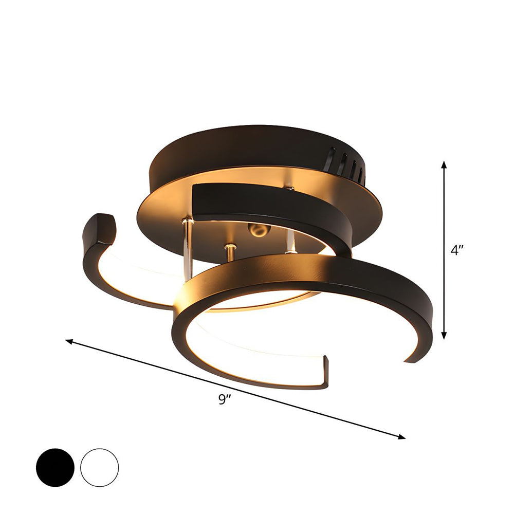 Kalsten | Ceiling Light with LED Black Metal Frame