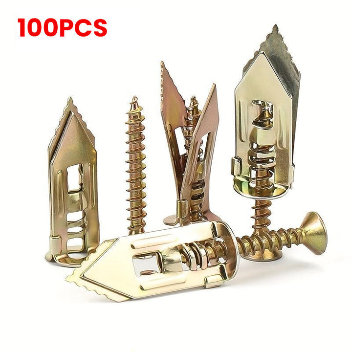Kalsten | Drywall Expansion Anchors + High Strength Zinc Screws Kit (Pack of 100)