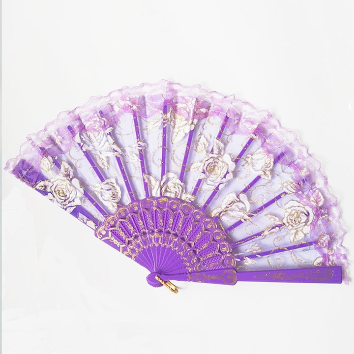 Ladies' Fan with Floral Lace Designs Kalsten