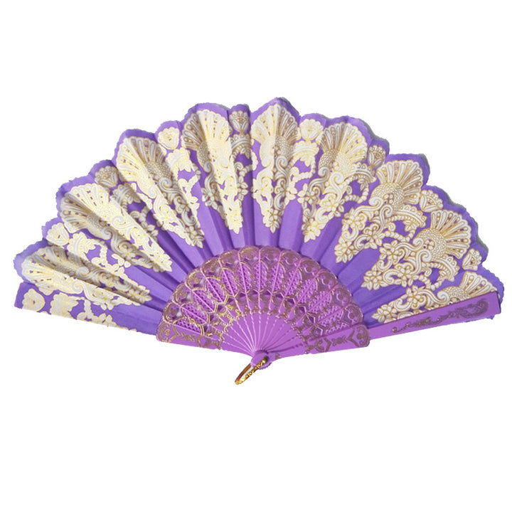 Ladies handcrafted fan with artistic gold decoration Kalsten