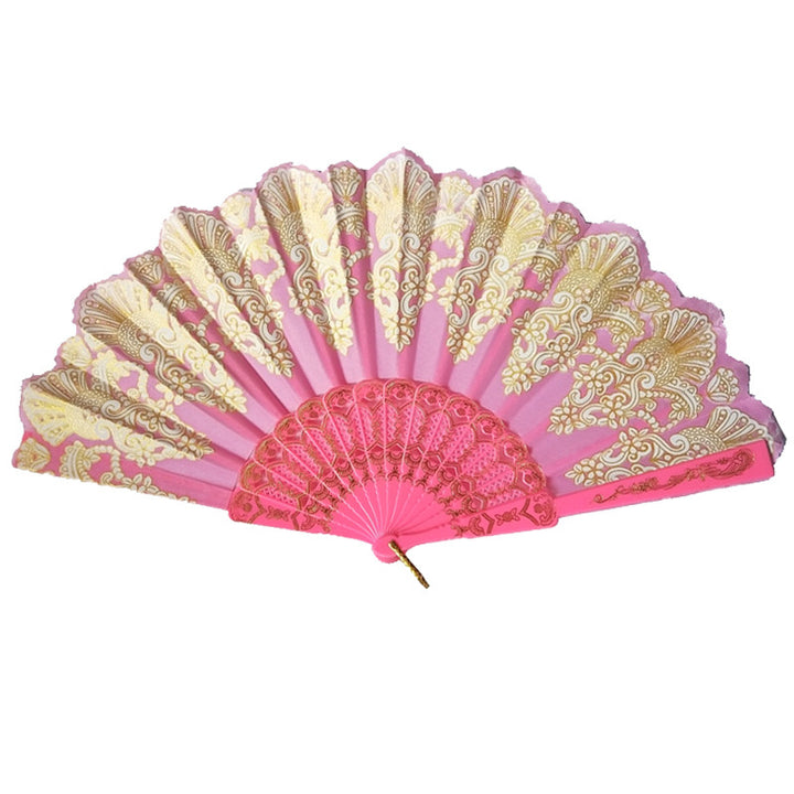 Ladies handcrafted fan with artistic gold decoration Kalsten