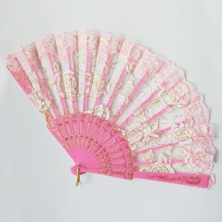 Ladies' Fan with Floral Lace Designs Kalsten