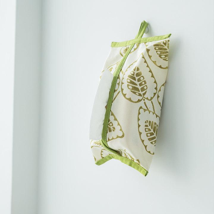Rectangular handkerchief box cover made of cotton-linen with zipper and fox print