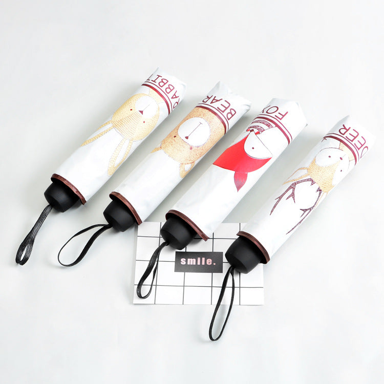 Women Compact Folding Umbrella with Cute Design Kalsten