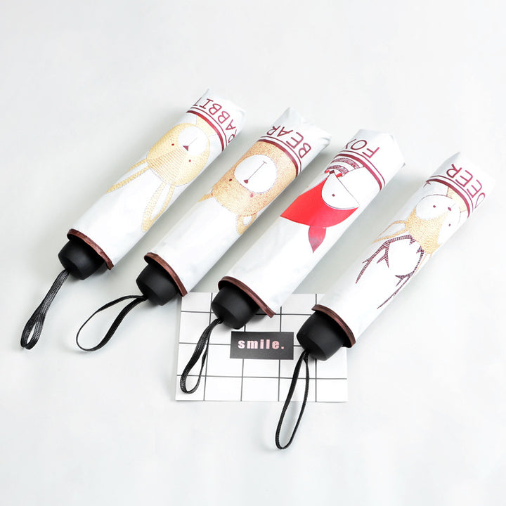 Women Compact Folding Umbrella with Cute Design Kalsten