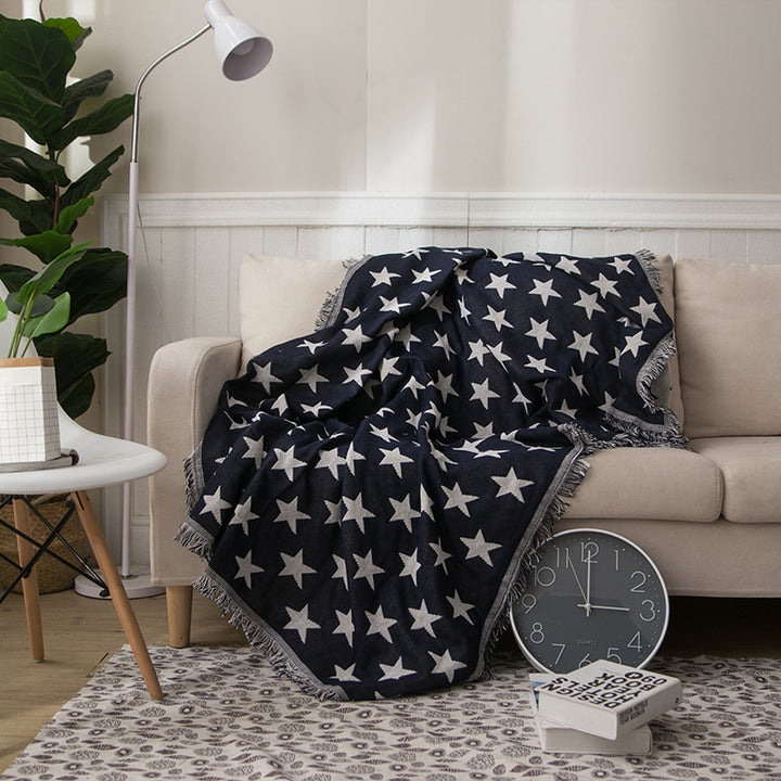 Star Patterned Woven Throw Blanket