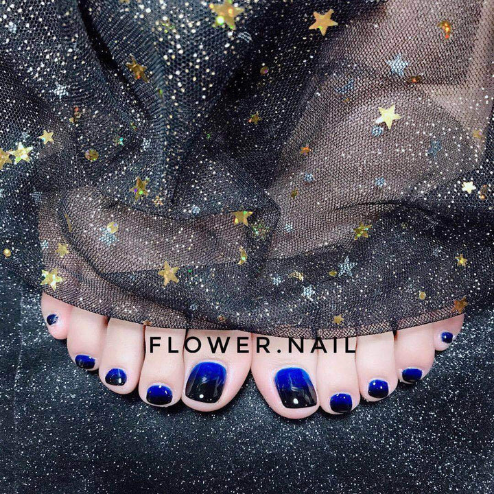Sparkling Glittery Press-On Toe Nail Art