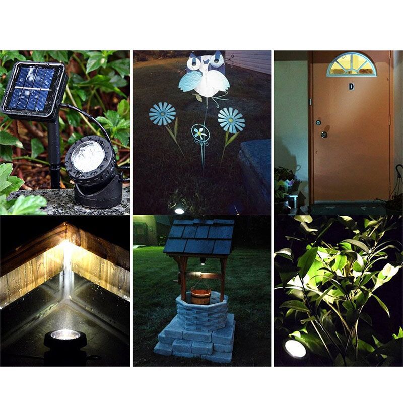 Adjustable Solar LED Landscape Spotlight With External Photovoltaic Panel And Extended Low-Voltage Cable Kalsten