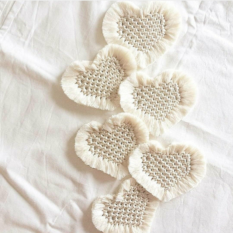 Decorative Macramé Heart-Shaped Trivet Kalsten