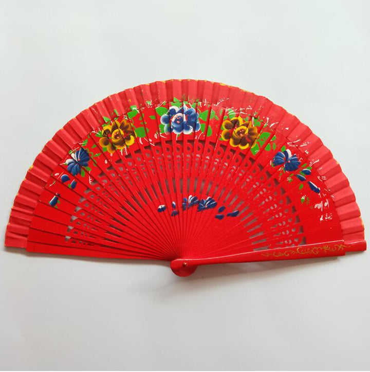 Ladies decorative hand fan with intricate flower painting Kalsten