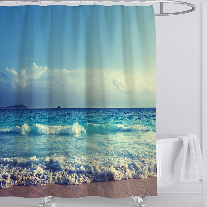 Beach-Themed Shower Curtain Kalsten