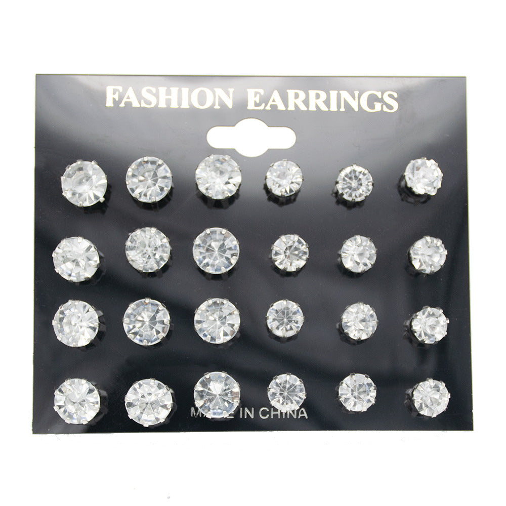 Sparkling Crystal Stud Earring Set Kalsten