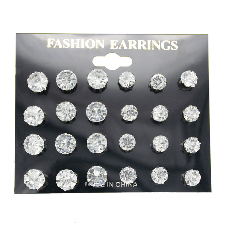 Sparkling Crystal Stud Earring Set Kalsten