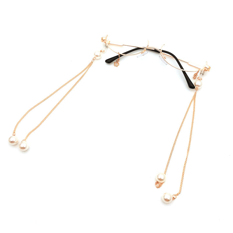 Elegant Triple Strand Pearl Eyewear Chain Kalsten