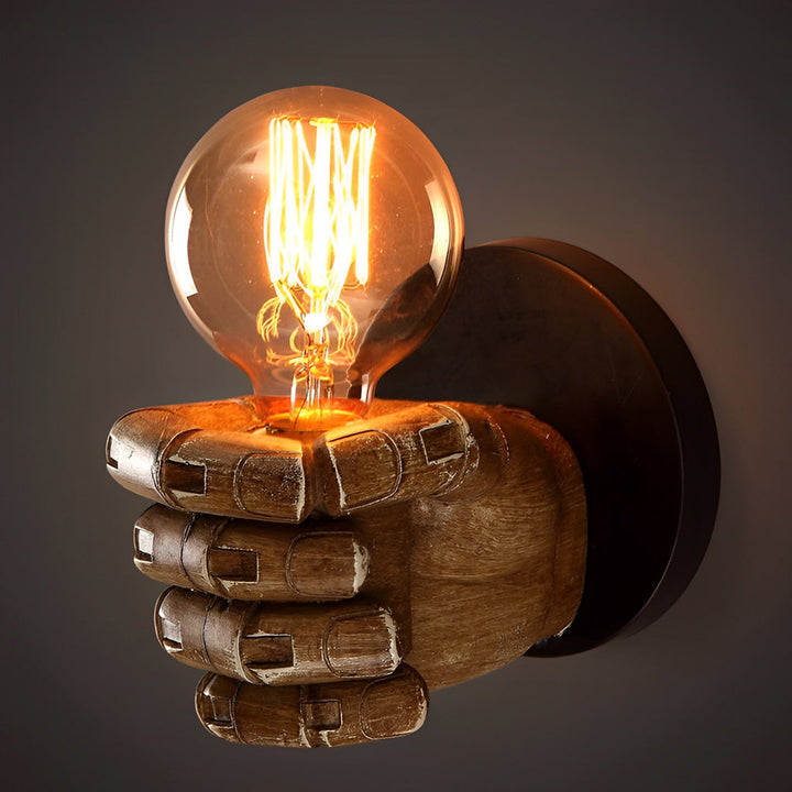 Resin Hand Fist Shaped Retro Industrial Style Wall Lamp Wall Sconce Lighting | Kalsten