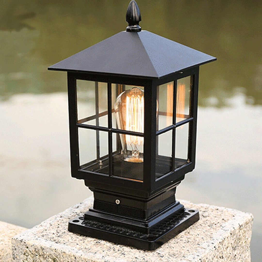 European Outdoor Column Lantern Waterproof  Rustproof 1-Light Patio Light | Kalsten