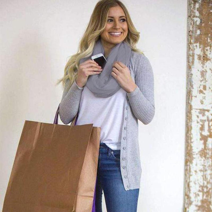 Kalsten | Warm scarf with hidden pocket for winter