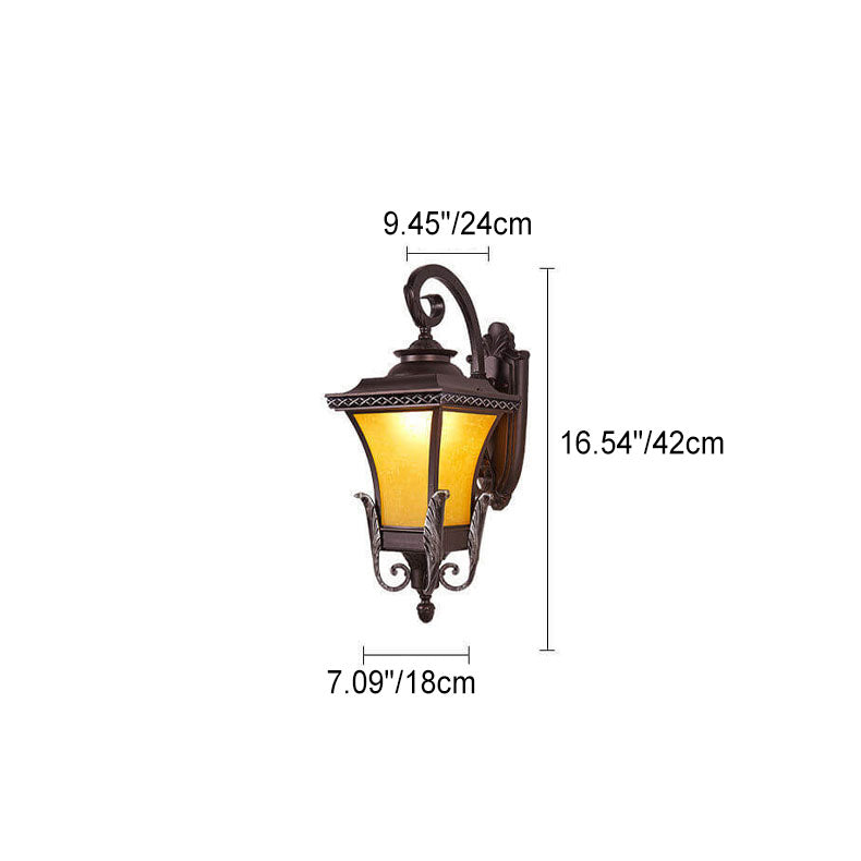 European Vintage Outdoor Square Cage Aluminum Glass 1-Light Wall Sconce Lamp | Kalsten