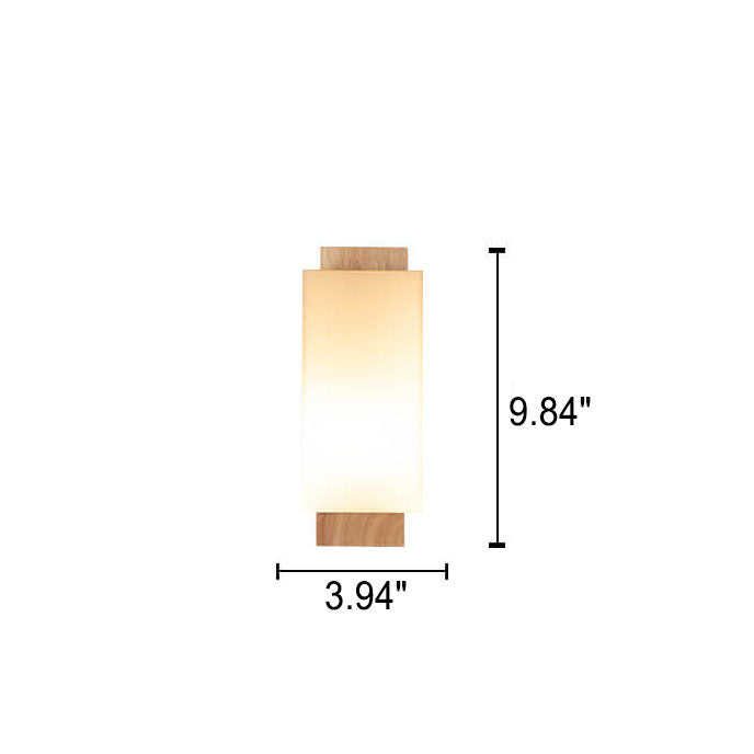 Kalsten | Modern minimalist solid wood square glass column 1-light wall sconces lamp