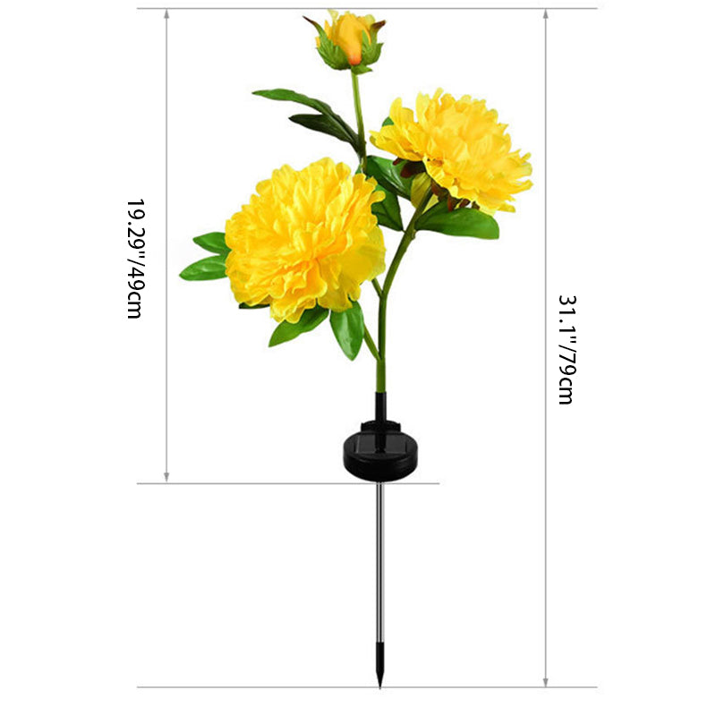 Contemporary Creative Solar Peony Flower LED Waterproof Lawn Landscape Insert Light For Outdoor Patio | Kalsten