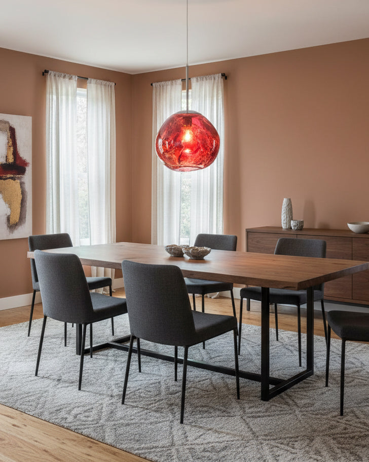 Pendant Lamp Metal 11 in Adjustable Ceiling Light Silver Gold Rose Gold Smoky Gray | Kalsten