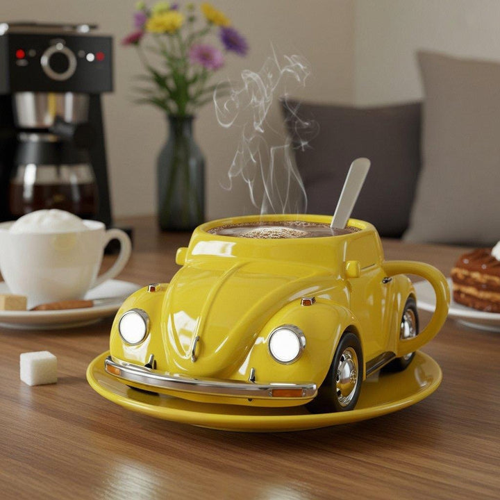 RetroAuto Ceramic Coffee Mug – Unique 3D Design for Coffee & Tea | Kalsten