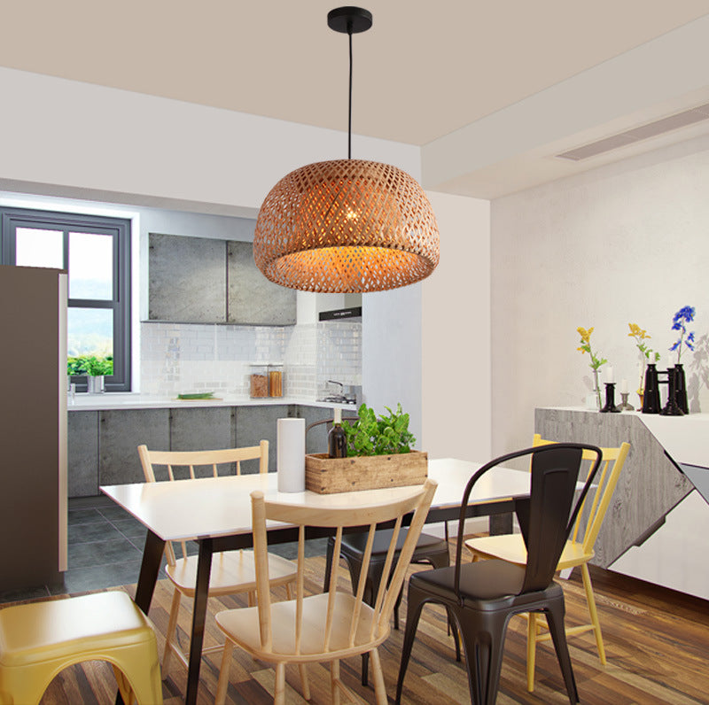 Woven Rattan Ceiling Light