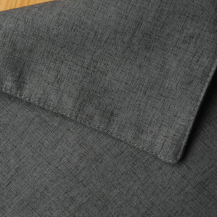 Heat-resistant table set made of linen-cotton blend with fine texture and non-slip backing