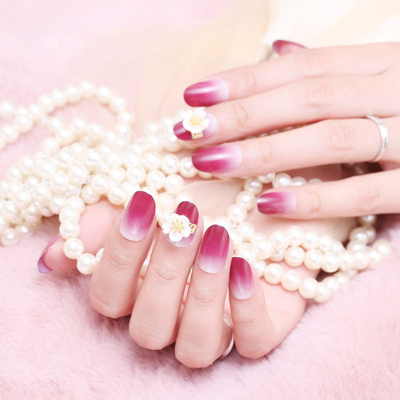 Ombre Floral Design Press-On Nails