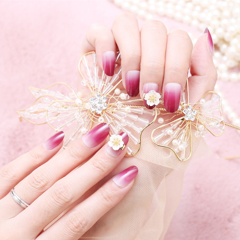 Ombre Floral Design Press-On Nails