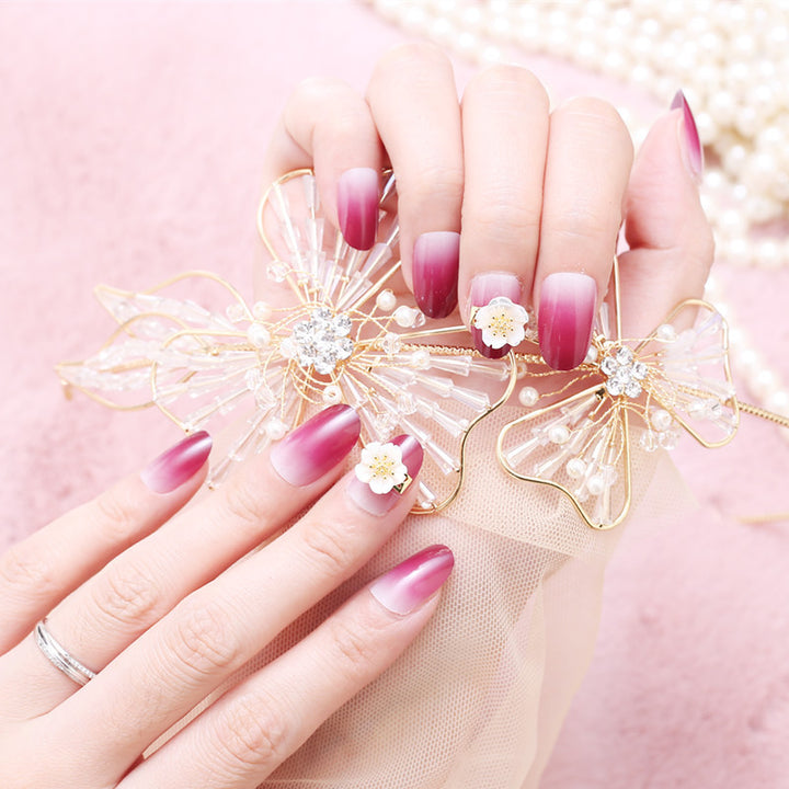 Ombre Floral Design Press-On Nails