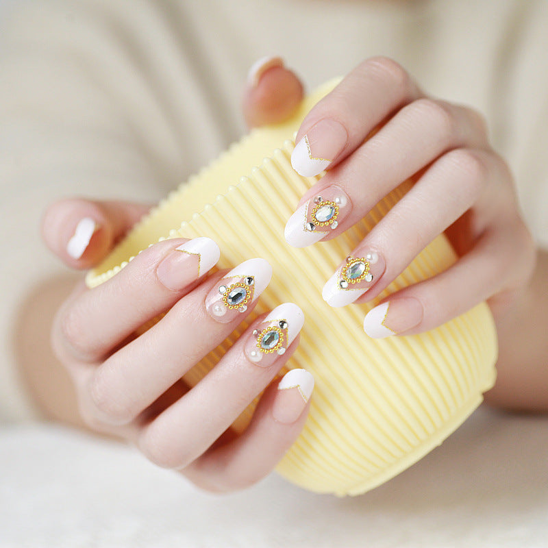 Glamorous Rhinestone-Embellished Press-On Nail Tips