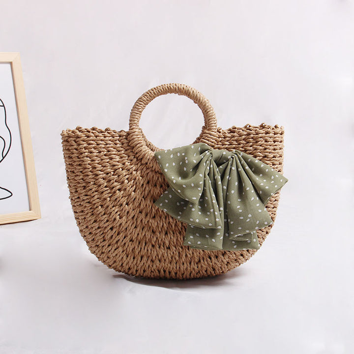Basket bag with decorative bow details Kalsten