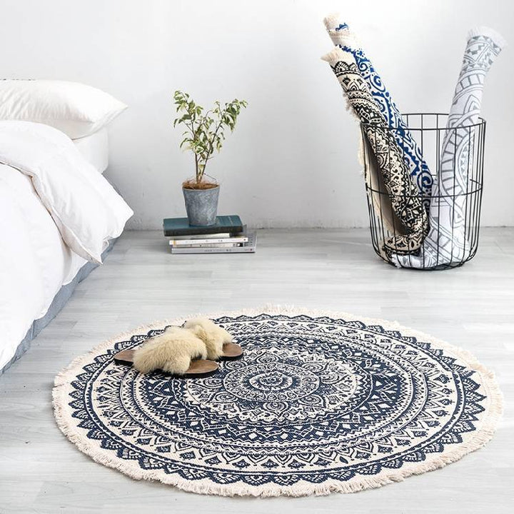 Round Bohemian Area Rug for Home