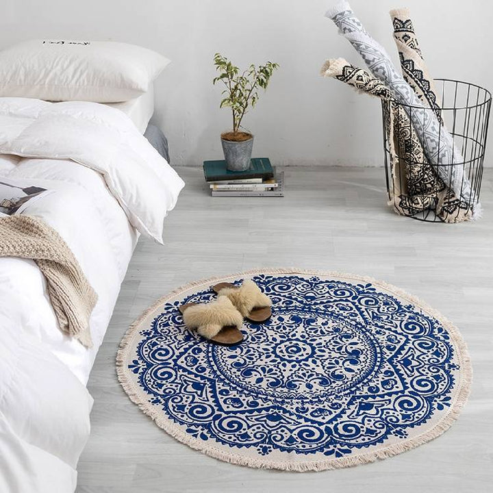 Round Bohemian Area Rug for Home