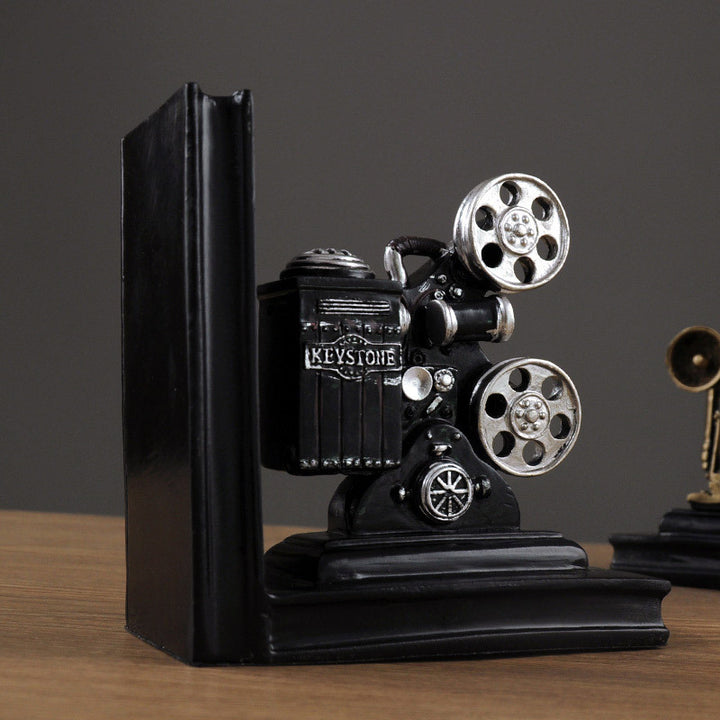 Vintage Camera and Film Projector Bookends