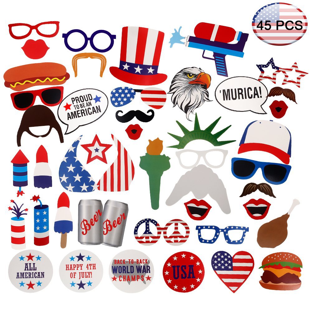 Unisex nan Photo Box Accessory Set for Independence Day Party Props Kalsten